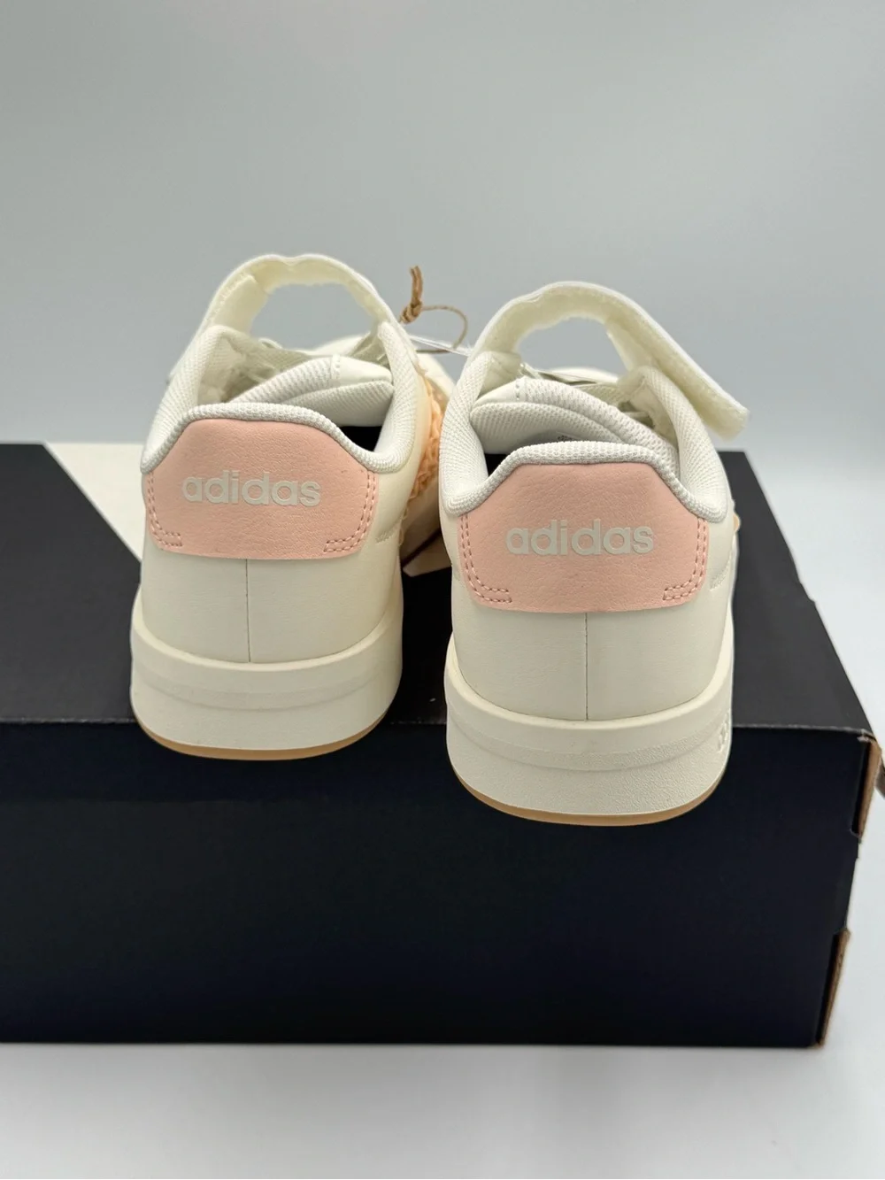 Adidas Grand Court 3.0 EL C Kids 3Y White Pink Hook & Loop NIB KI2963